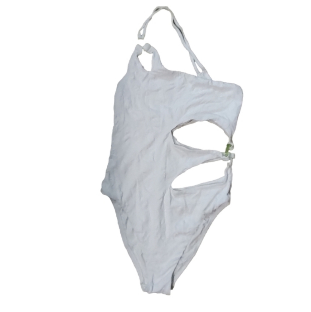 Trina Turk WHITE Cascais Wave One Shoulder CutOut One Piece